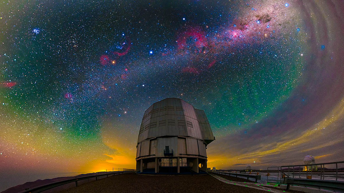 Nebulosas, constelações e eventos sobre Antu