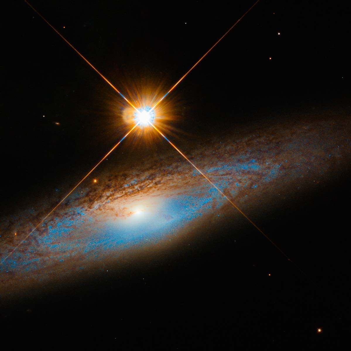 Hubble expõe beleza nada modesta de uma galáxia que não se deixa ofuscar