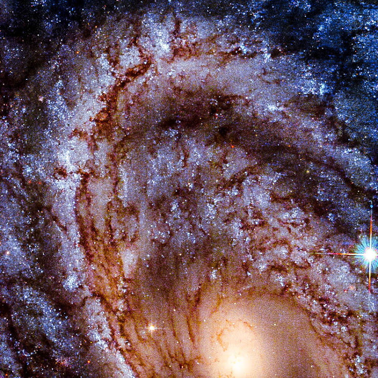 Uma extraordinária galáxia espiral em close up