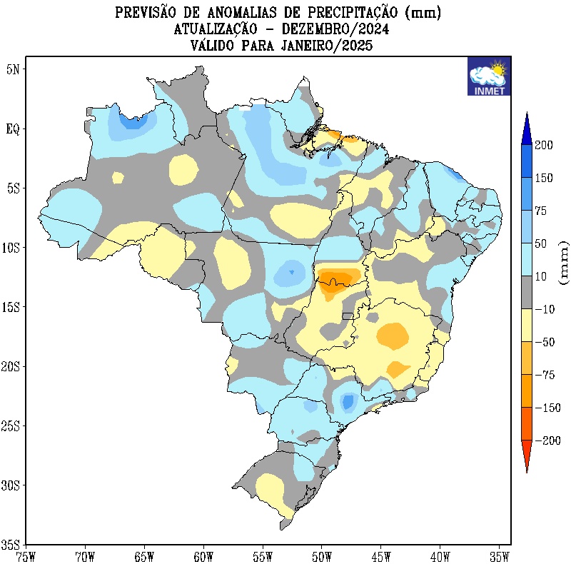 Como fica o clima no Brasil em janeiro? Inmet indica chuvas concentradas no Norte, Nordeste e Sul: temperaturas devem ficar acima da média em grande parte do país, com possibilidade até de calor em excesso