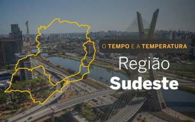 O TEMPO E A TEMPERATURA: domingo (17) com pancadas de chuva em áreas do Sudeste