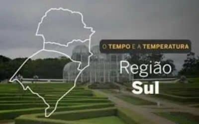 O TEMPO E A TEMPERATURA: chuva marca a quarta-feira (9) na Região Sul